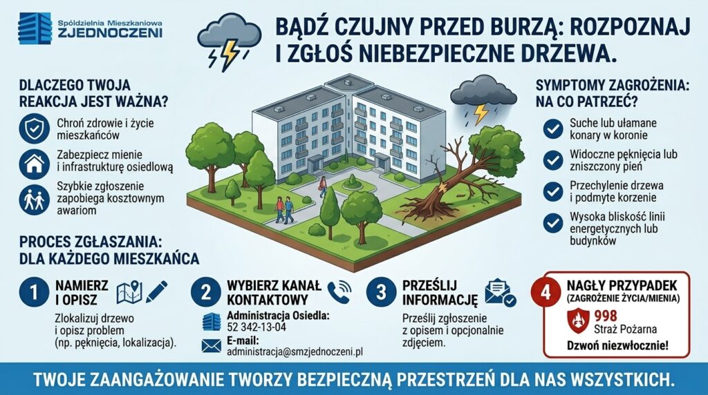 TWOJA REAKCJA MA&nbsp;ZNACZENIE – zgłaszaj drzewa mogące stwarzać zagrożenie